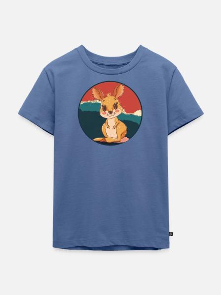 Kangaroo Melbourne Aussie - Kinder Premium Bio T-Shirt - Taubenblau