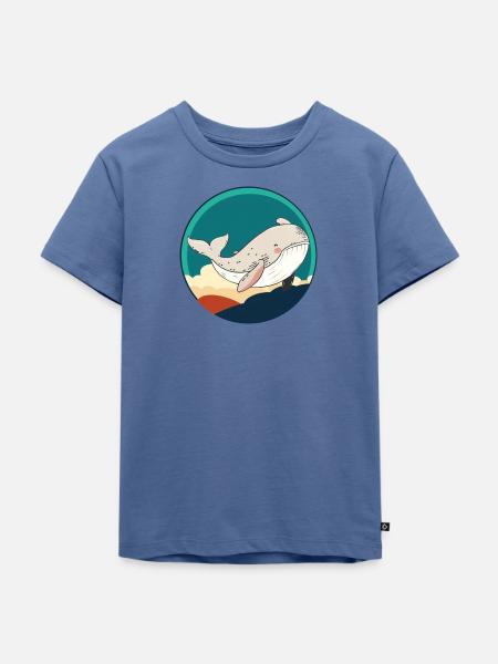 Meeresleben Wal - Kinder Premium Bio T-Shirt - Taubenblau