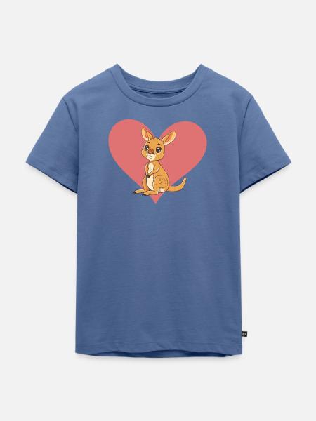 Kangaroo Melbourne Beuteltier - Kinder Premium Bio T-Shirt - Taubenblau
