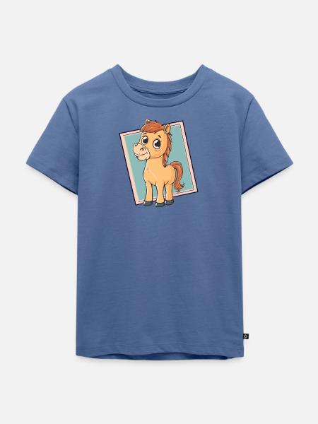Pferd Hufe - Kinder Premium Bio T-Shirt - Taubenblau