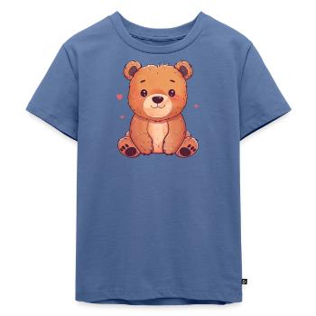 Baer Baeren Teddybär - Kinder Premium Bio T-Shirt - Taubenblau - Vorne - Mikhail (115cm)
