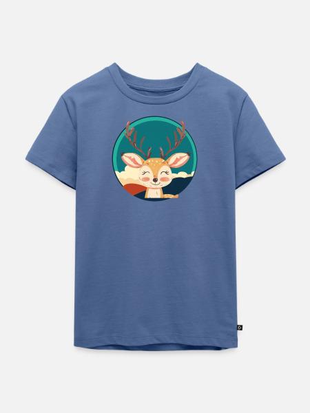 Hirschgeweih Waldbewohner - Kinder Premium Bio T-Shirt - Taubenblau