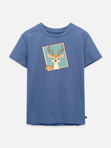 Hirschgeweih - Kinder Premium Bio T-Shirt - Taubenblau