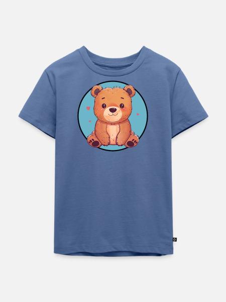 Baer Teddybär Waldbewohner - Kinder Premium Bio T-Shirt - Taubenblau