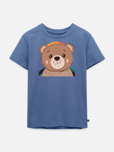 Baer Grizzly Baeren - Kinder Premium Bio T-Shirt - Taubenblau