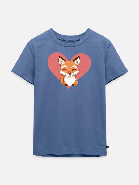 Fuchs Fox Waldtier - Kinder Premium Bio T-Shirt - Taubenblau