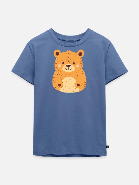 Baer Stofftier - Kinder Premium Bio T-Shirt - Taubenblau