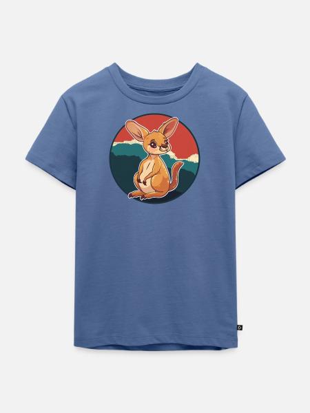 Kangaroo Kaenguru - Kinder Premium Bio T-Shirt - Taubenblau