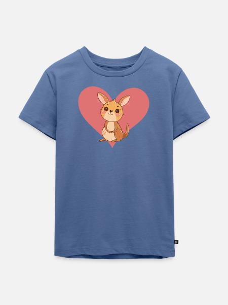 Kangaroo Aussie Beuteltier - Kinder Premium Bio T-Shirt - Taubenblau
