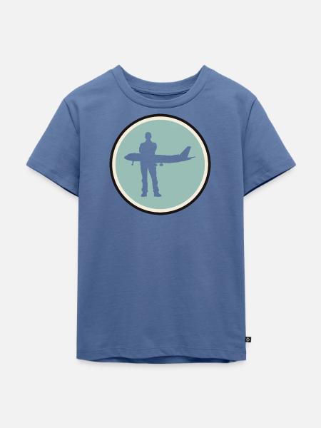Flugbegleiter Flugzeug - Kinder Premium Bio T-Shirt - Taubenblau