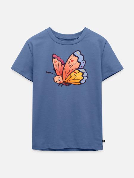 Schmetterling Tierliebhaber - Kinder Premium Bio T-Shirt - Taubenblau