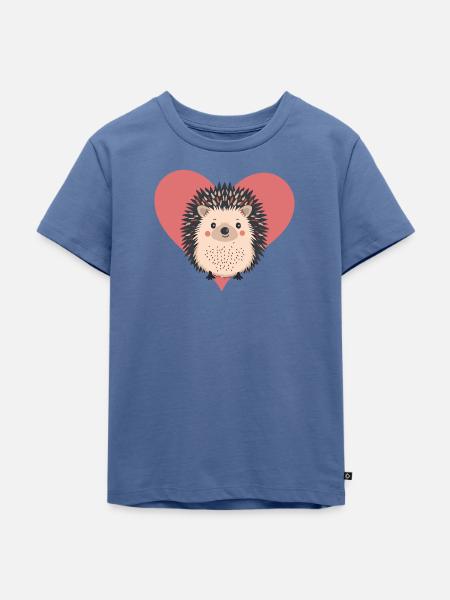 Igel Dornig Herbst - Kinder Premium Bio T-Shirt - Taubenblau