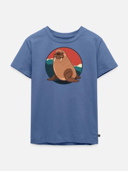 Walross Arktis - Kinder Premium Bio T-Shirt - Taubenblau