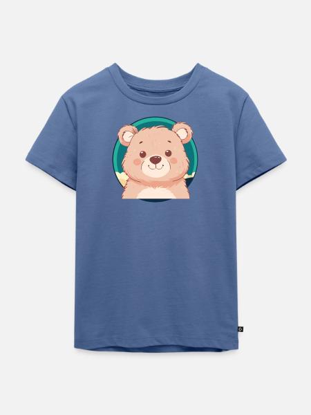Baer Teddybär Waldtier - Kinder Premium Bio T-Shirt - Taubenblau