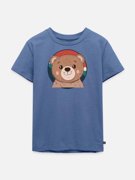 Baer Waldtier Teddybär - Kinder Premium Bio T-Shirt - Taubenblau