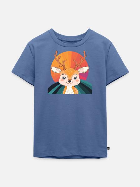 Hirschgeweih Hirschjagd - Kinder Premium Bio T-Shirt - Taubenblau