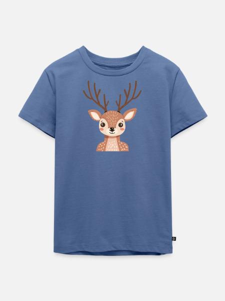 Hirschgeweih Wald Elch - Kinder Premium Bio T-Shirt - Taubenblau