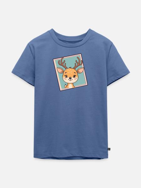 Hirsch Rehkitz Hirschjagd - Kinder Premium Bio T-Shirt - Taubenblau