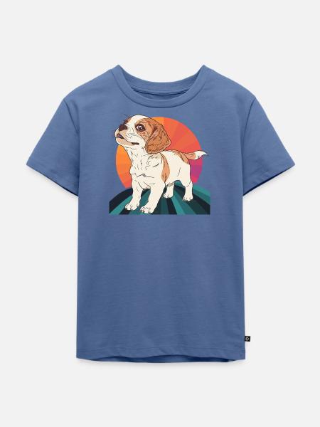 Hund Hunde - Kinder Premium Bio T-Shirt - Taubenblau