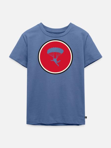 Skydiving Parachuting Flugsport - Kinder Premium Bio T-Shirt - Taubenblau