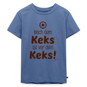 Nach dem Keks ist vor dem Keks - Spruch - 1C - Kinder Premium Bio T-Shirt - Taubenblau - Vorne - Mikhail (115cm)