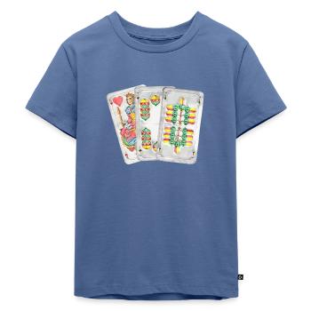 Watten Wattn Maschine - Kinder Premium Bio T-Shirt - Taubenblau - Vorne - Mikhail (115cm)