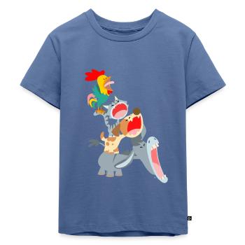 Bremer Stadtmusikanten von Cheerful Madness!! - Kinder Premium Bio T-Shirt - Taubenblau - Vorne - Mikhail (115cm)