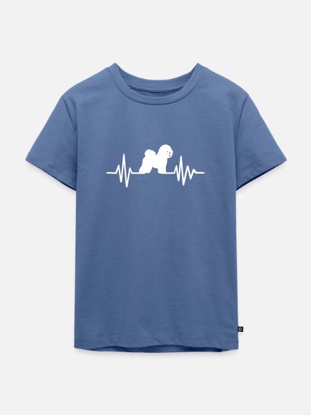 Bichon Frise - Kinder Premium Bio T-Shirt - Taubenblau
