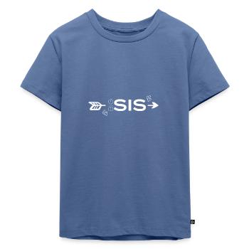 Big Sis - Große Schwester - Kinder Premium Bio T-Shirt - Taubenblau - Vorne - Mikhail (115cm)