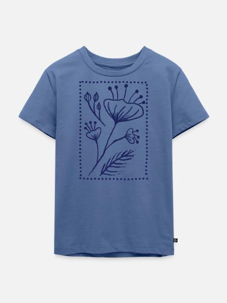 Blauer Mohn - Kinder Premium Bio T-Shirt - Taubenblau