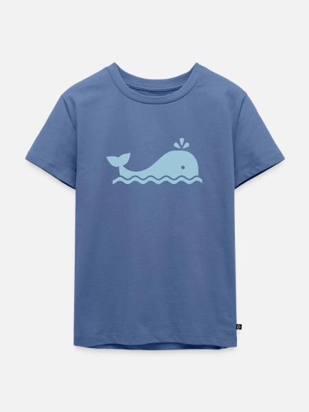 Wal - Kinder Premium Bio T-Shirt - Taubenblau