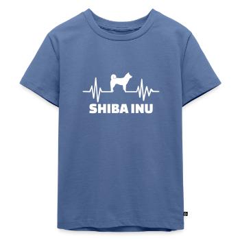 Shiba Inu - Kinder Premium Bio T-Shirt - Taubenblau - Vorne - Mikhail (115cm)