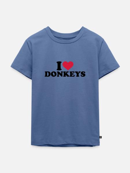 Esel - Kinder Premium Bio T-Shirt - Taubenblau