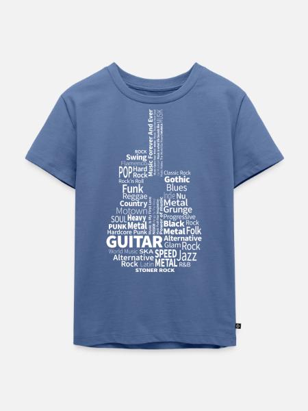 Guitar White - auf dunkel - Kinder Premium Bio T-Shirt - Taubenblau