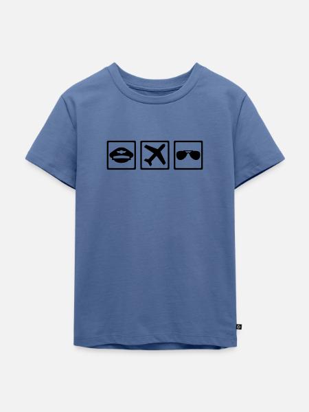 Pilot - Kinder Premium Bio T-Shirt - Taubenblau