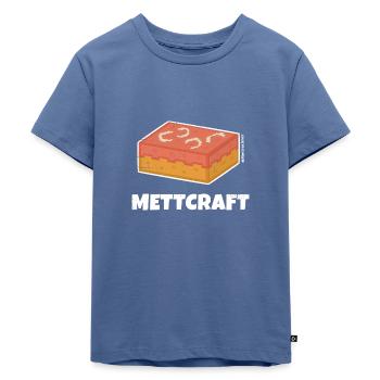 Mettcraft - Mett in feinster Pixel-Optik - Hell - Kinder Premium Bio T-Shirt - Taubenblau - Vorne - Mikhail (115cm)