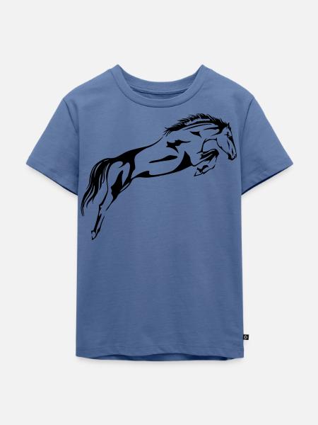 Springpferd - Kinder Premium Bio T-Shirt - Taubenblau