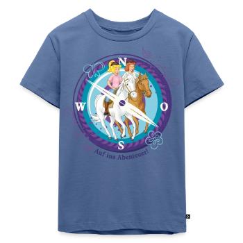 Bibi und Tina 'Auf ins Abenteuer' - Kinder Premium Bio T-Shirt - Taubenblau - Vorne - Mikhail (115cm)