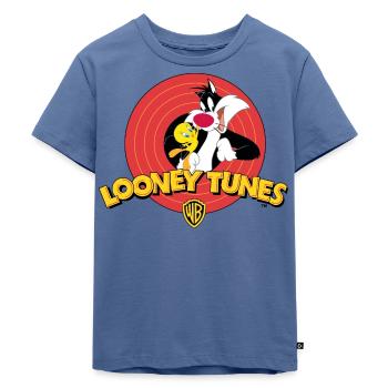 Looney Tunes Sylvester Und Tweety - Kinder Premium Bio T-Shirt - Taubenblau - Vorne - Mikhail (115cm)