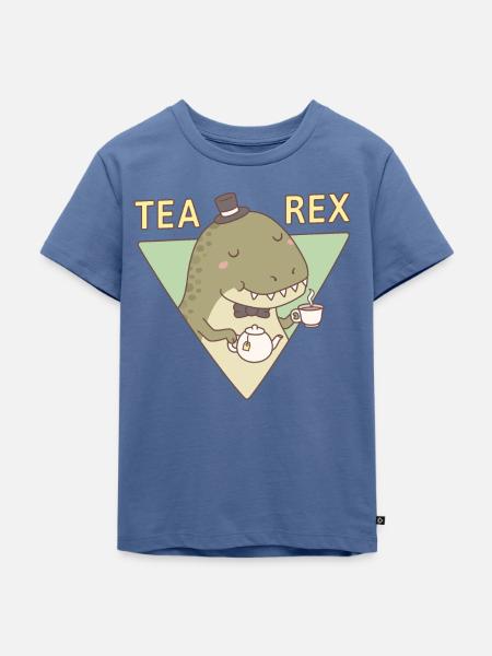 Süßer Dinosaurier Tee Rex - Kinder Premium Bio T-Shirt - Taubenblau
