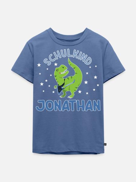 Einschulung Schulkind Jonathan - Kinder Premium Bio T-Shirt - Taubenblau