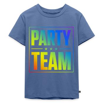 Party Team - Kinder Premium Bio T-Shirt - Taubenblau - Vorne - Mikhail (115cm)
