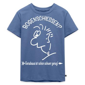 Bogenschiesen geradeaus - Kinder Premium Bio T-Shirt - Taubenblau - Vorne - Mikhail (115cm)