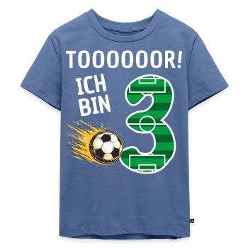 Tor Ich bin 3 - Kinder Premium Bio T-Shirt - Taubenblau - Vorne - Mikhail (115cm)