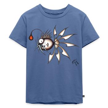 Abgrund - Kinder Premium Bio T-Shirt - Taubenblau - Vorne - Mikhail (115cm)