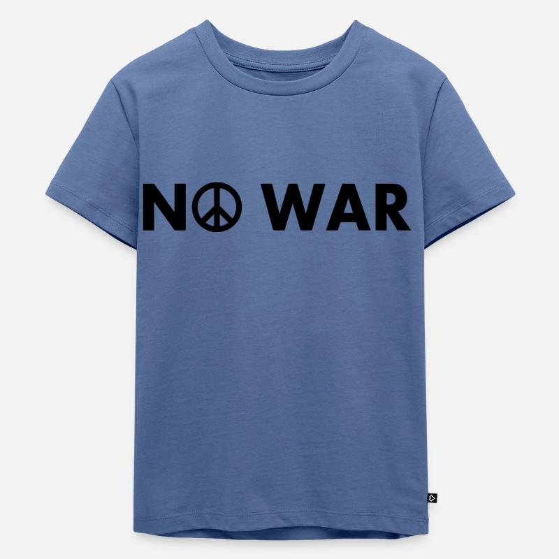 No war - Kinder Premium Bio T-Shirt - Taubenblau