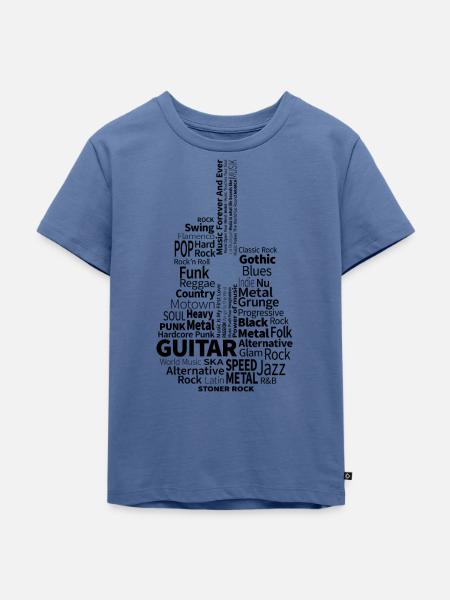 Guitar Black - auf hell - Kinder Premium Bio T-Shirt - Taubenblau
