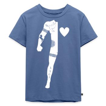 Liebeskrieger Figur 11 Gregor Jell Design - Kinder Premium Bio T-Shirt - Taubenblau - Vorne - Mikhail (115cm)