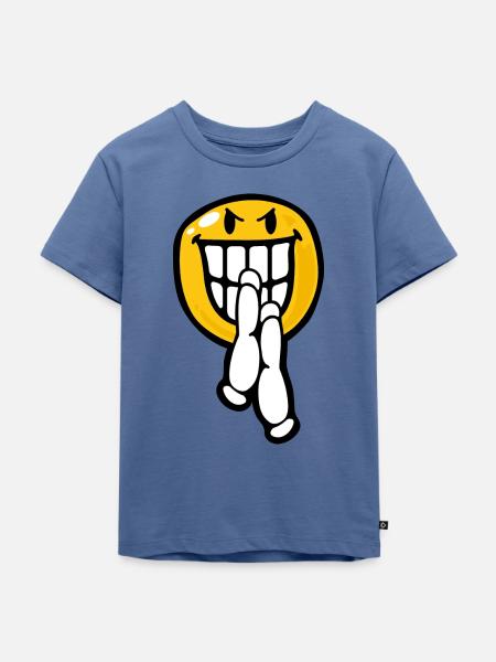 Smiley Anger Sinister - Kinder Premium Bio T-Shirt - Taubenblau