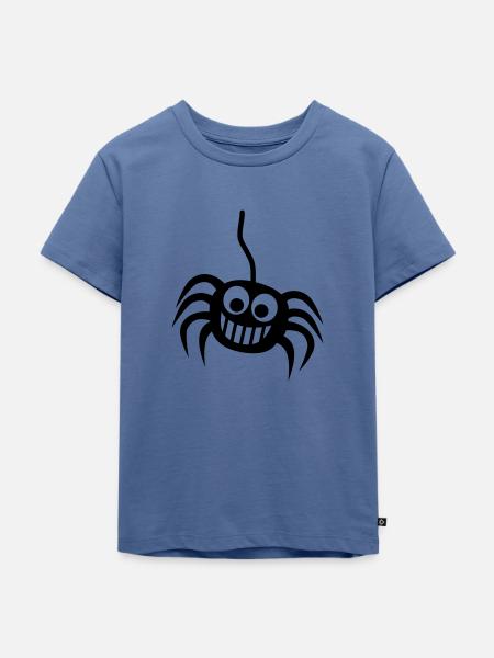 Spinne - Kinder Premium Bio T-Shirt - Taubenblau